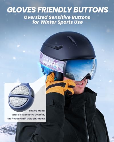 OutdoorMaster Wireless Bluetooth 5.3 Ski Helmet Drop-in Headphones HD Speaker Chip Compatible with Audio-Ready Helmet with...