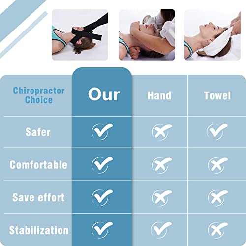 WIDREST Neck Stretcher Strap, Spine Chiropractic Decompression Tool with Chin Belt, Cervical Neck Traction.