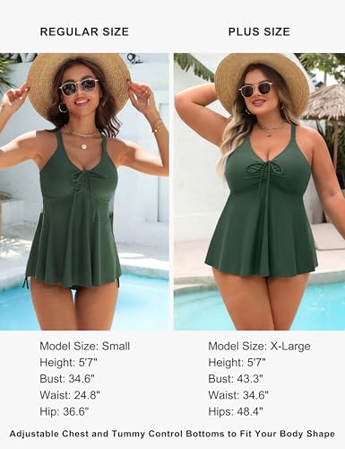 Blooming Jelly Womens Tankini Swimsuits Modest Tummy Control Bathing Suit Two Piece Swim Suit 2025 Swimwear with Bottoms