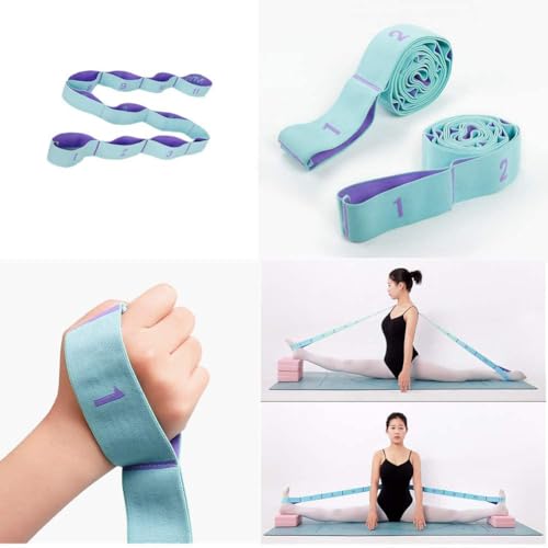 Elastic Stretching Strap with 11 Loops, Multi-Loop Yoga Stretching Strap Elastic Exercise Band, Improve Flexibility Arm Le...