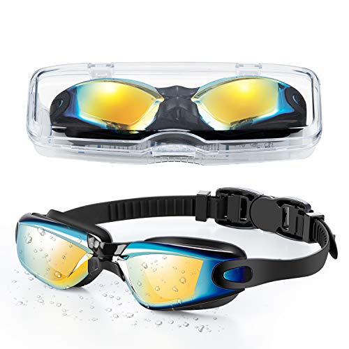 portzon Swimming Goggles Anti Fog Swimming Goggles Clear No Leaking,One Size