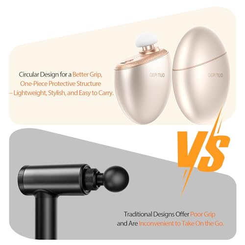 Mini Massage Gun,Designed by Japanese Experts,3-Pin Retractable Head (For Face & Scalp) + Round Head (For Muscle Groups),P...