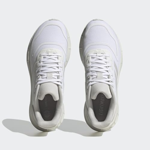 adidas Women's Duramo 10 Running Shoe, White/Zero Metallic/Grey, 7