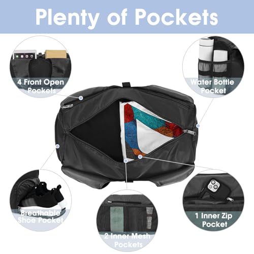 sportsnew Yoga Gym Bags for Women with Shoes Compartment & Wet Dry Storage Pockets & Adjustable Yoga Mat Holder, Patent Pe...