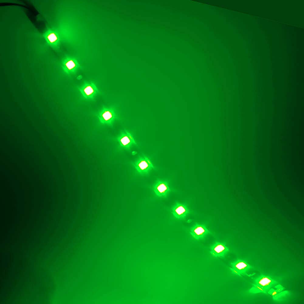 Hyada Dc 12V Waterproof 1Ft 12 Led Strip Underbody Light With 6 Inches Wires For Motor (Green Pack Of 6)