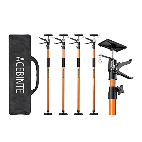 4PK Support Pole, Steel Telescopic Adjustable 3rd Hand Support System, Support Rod, Supports up to 154 lbs Construction Ro...