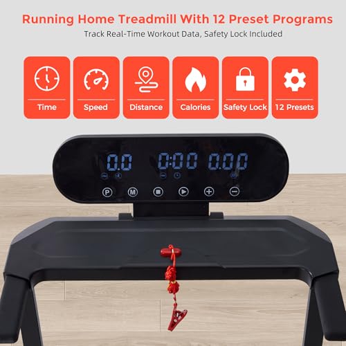 Electric Walking Pad with Handle Bar, 3.5HP Compact Walking Pads Treadmill with Handles, 0.6-10.0MPH Portable Small Treadm...