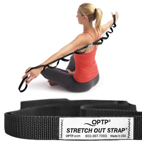 OPTP The Original Stretch Out Strap with Exercise Poster, USA Made Top Choice Stretch Out Straps for Physical Therapy, Yog...