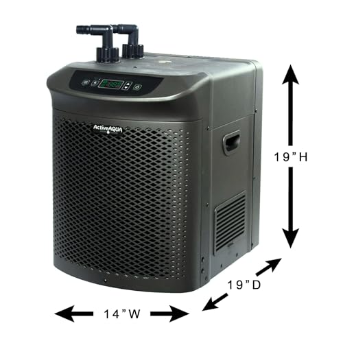 Active Aqua AACH50HP Water Chiller for Aquarium, Hydroponics, Bathtub – 0.5 HP, Fast Cooling, 90-172 Gallons, Titanium Eva...