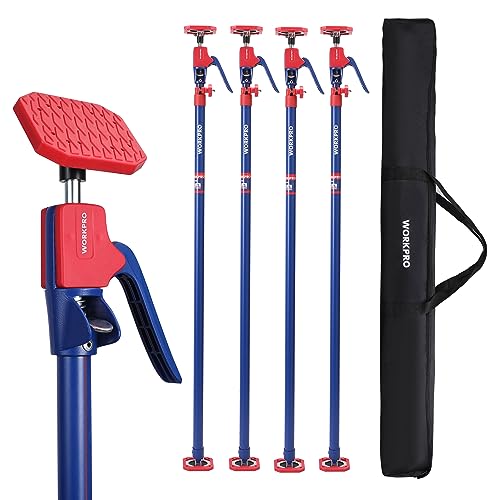 WORKPRO Cabinet Jack Support Pole, 54-114 Inches Steel Telescopic Quick Support Rod Adjustable 3rd Hand Support System wit...