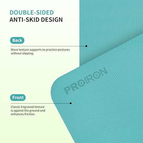 PROIRON Foldable Yoga Mat 0.24"/0.16" for Home Workout & Travel, Non Slip Travel Yoga Mats with Carry Bag, Packable Yoga M...