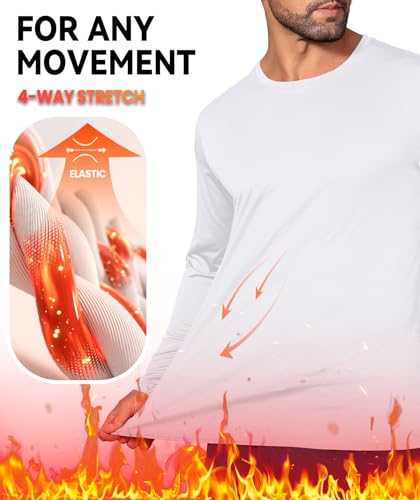 Men's 1, 3 or 5 Pack Performance Long Sleeve T-Shirts, UPF 50+ Sun Protection Shirts, Athletic Gym Workout Shirts for Running