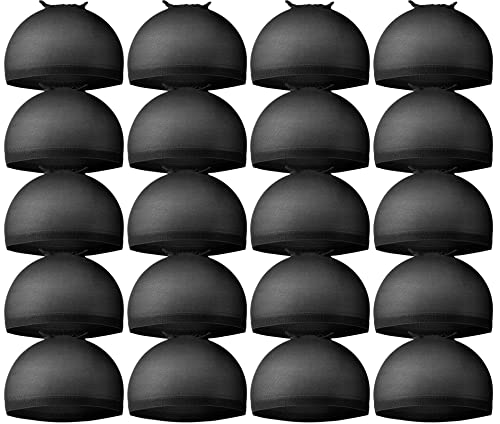 Teenitor Wig Cap,Black Wig Cap 20 Pieces Wig Caps, Black Stocking Caps, Stretchy Nylon Wig Stocking Caps for Women