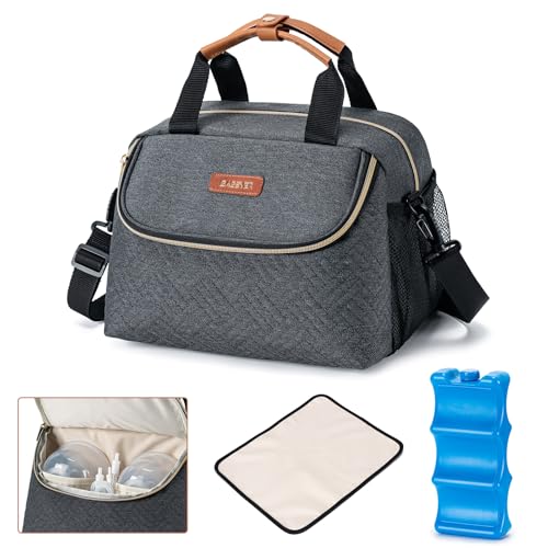 BABEYER Breastmilk Cooler Bag with Ice Pack Fits 6 Baby Bottles up to 9 Ounce, Wearable Breast Pumps Cooler Bag for Nursin...