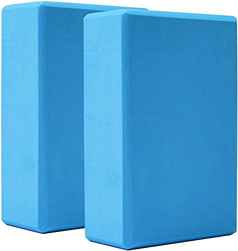 Pigbajie Yoga Blocks 9x6x3, 2 Pack High Density Yoga Brick Foam Blocks to Improve Strength, Flexibility and Balance, Light...