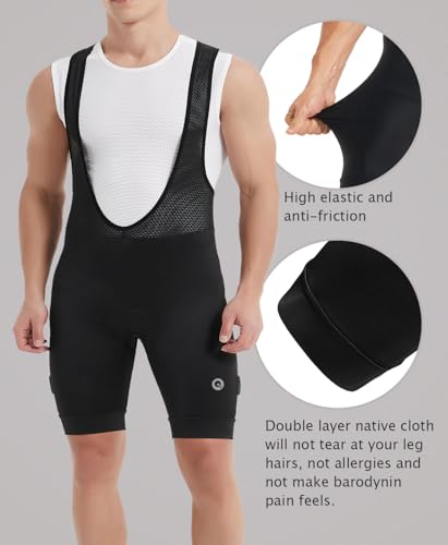 qualidyne Men's Cycling Bib Shorts 4D Padded Breathable Road Bike Bibs Biking Bicycle Shorts