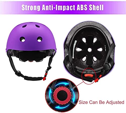 Kids Bike Helmet Skateboard Knee Pads - Kids Helmet Elbow Pads Wrist Guards Adjustable for 5~15yrs Girl Boy Kids Protectiv...