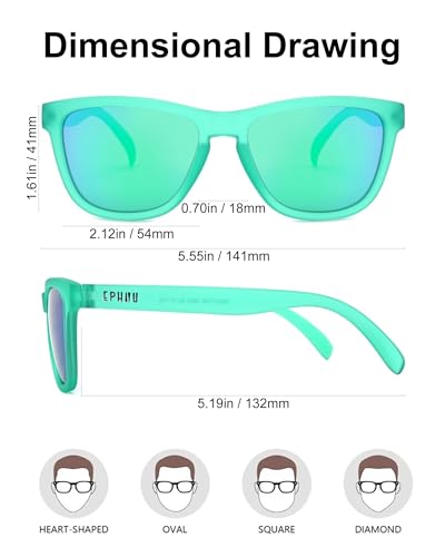 EPHIU Polarized Sports Sunglasses for Men Women No-Slip No-Bounce Grip for Running Cycling Fishing with Mirrored UV400 Lenses
