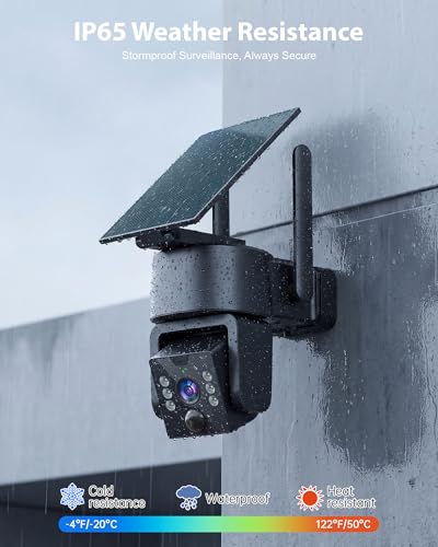 YULIOKPP 2PCK Wireless Outdoor Security Camera - 5G & 2.4G Wi-Fi Outdoor Camera, 2K Pan/Tilt 360° View, Solar/Battery Powe...