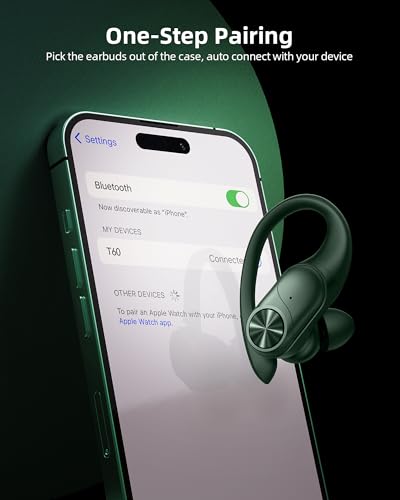 PocBuds Bluetooth Headphones Wireless Earbuds 80hrs Playtime Wireless Charging Case Digital Display Sports Ear Buds with E...