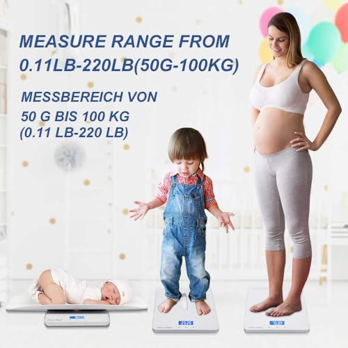 MomMed Baby Scale, Multi-Function Toddler Scale, Baby Scale Digital, Pet Scale, Infant Scale with Hold Function, Blue Back...