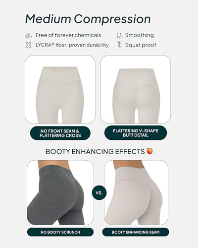 PAVOI ACTIVE Pilates Crossover Leggings for Women | Buttery Soft High Waisted V Cut Cross Waist Workout Yoga Pants | FlexFlow