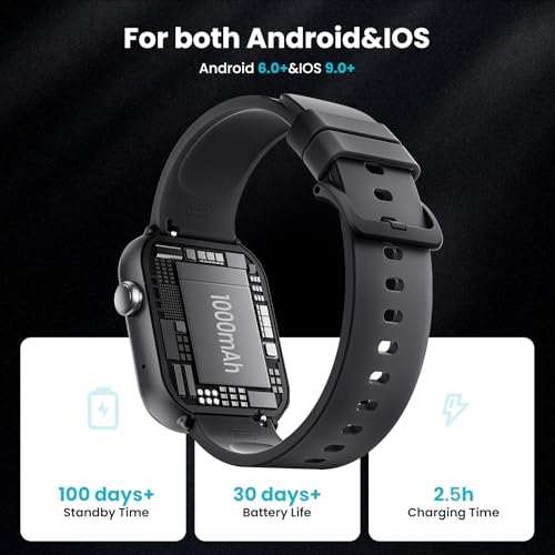 HOMOGO Smart Watches for Men Women, 1000mAh Battery Life Smart Watch for Android and iPhone Compatible, Fitness Tracker wi...