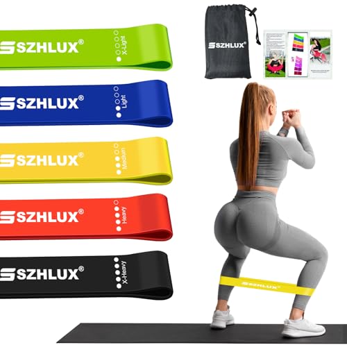 SZHLUX Resistance Bands Set with Instruction Guide and Carry Bag, Versatile for Body Sculpting, Strength Training, and Reh...