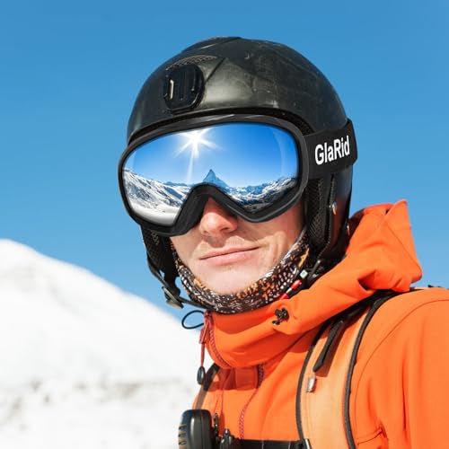 GlaRid Ski Goggles, OTG 100% UV Protection Anti Fog Snowboard/Ski Goggles for Men, Women & Youth