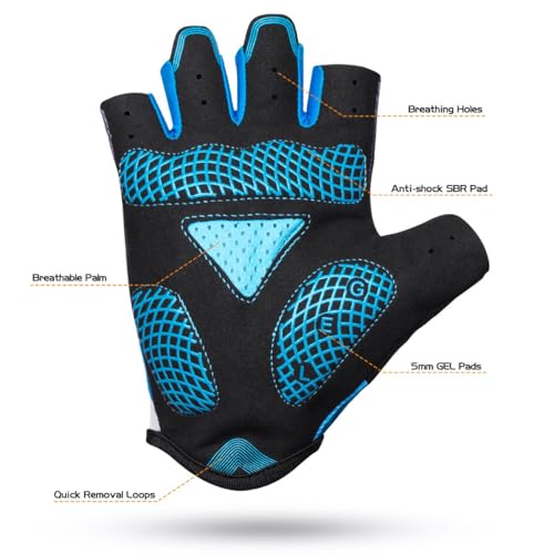 VMFTS Cycling Gloves Gel Pading Sporting Glove Fingerless and Full Finger Gloves for Fitness Weightlifting Racing Training...