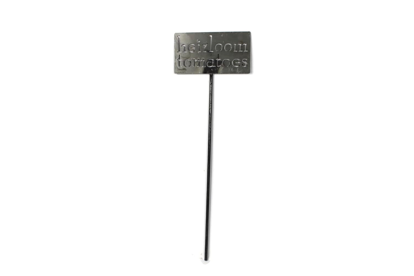 Classic Metal Garden Markers 19 Inches Tall (heirloom tomatoes, Raw, Unfinished Steel (will rust with time))