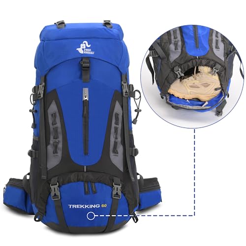 Bseash 60L Hiking Camping Backpack with Rain Cover, Waterproof Large Capacity Outdoor Sport Travel Daypack Climbing Tourin...
