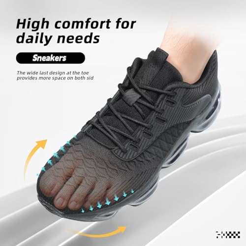 Mens Running Shoes Air Low Top Comfort Walking Lace Up Sneakers Breathable Fashion Tennis Sport Gym Fitness Cross Trainers