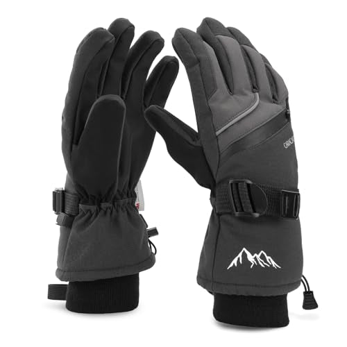 Caracaleap Ski Gloves for Men Women - Winter Snow Windproof Waterproof Skiing Snowboarding for Cold Weather Warm
