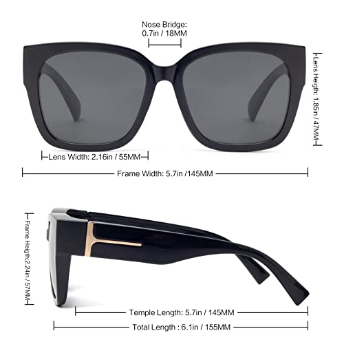 Face Shadow Polarized Sunglasses Over Glasses Women Fit Over Glasses Sunglasses Square UV Protection Lightweight
