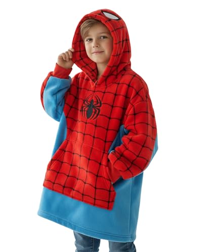 Disney Kids Oversized Hoodies - Spider-Man Lilo & Stitch Mickey Mouse Plush Wearable Blanket Hoodie for Boys & Girls (5-12)