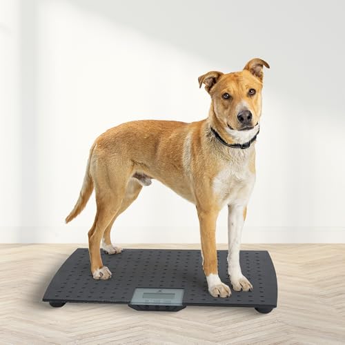 Redmon Digital Dog Scale for Large Pet & Animal with Non-Skid Mat, 225 Lb Capacity, Black - Portable Weighing Scale for Do...