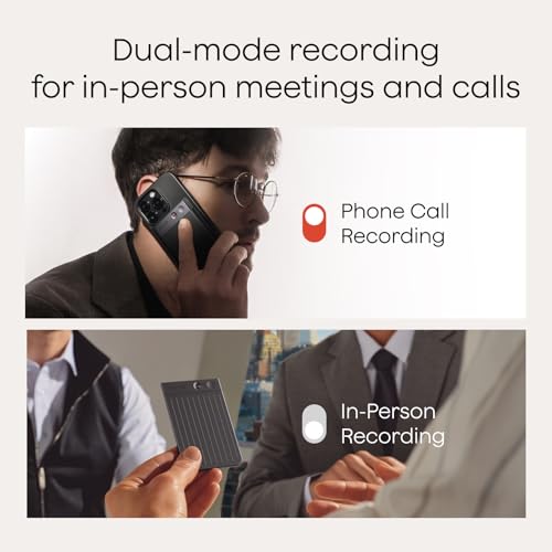 Plaud Note AI Voice Recorder, Voice Recorder w/Case, App Control, Transcribe & Summarize with AI Technology, Support 112 L...