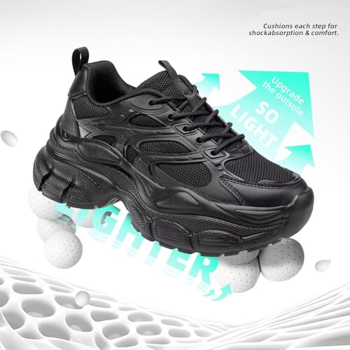 Women's Road Running Shoes Non Slip Ladies Walking Fashion Athletic Chunky Sneakers Work Gym Lightweight Mesh Soft Sole
