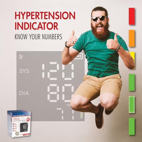 SmartHeart Blood Pressure Monitor | Wide-Range Upper Arm Cuff | Audible English Spanish Instructions and Results for Visua...