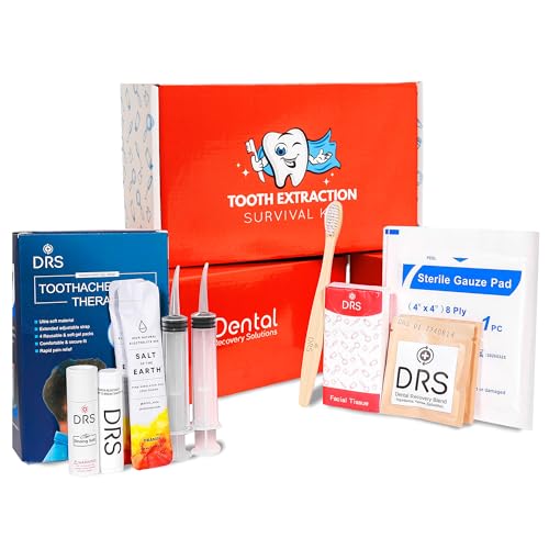 Wisdom Teeth Recovery Kit | Reusable Head Wrap with Ice Packs | Oral Irrigation Syringe, Salt Water Rinse, Gauze, Tea Bag...