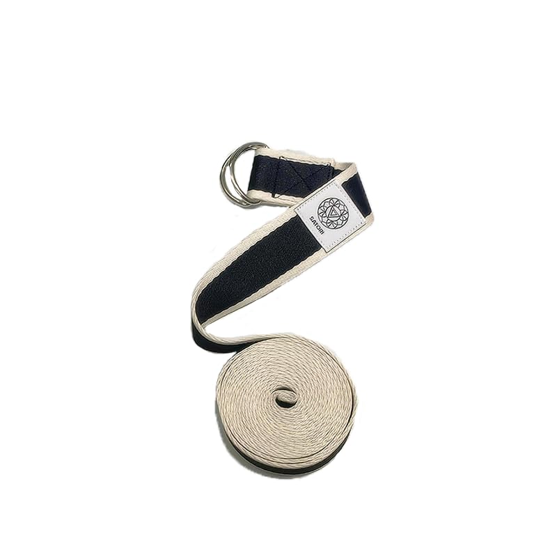 Satori Concept Yoga Strap for Stretching, Exercise, Flexibility Training, Durable Cotton with Double D-Ring, Improves Flex...