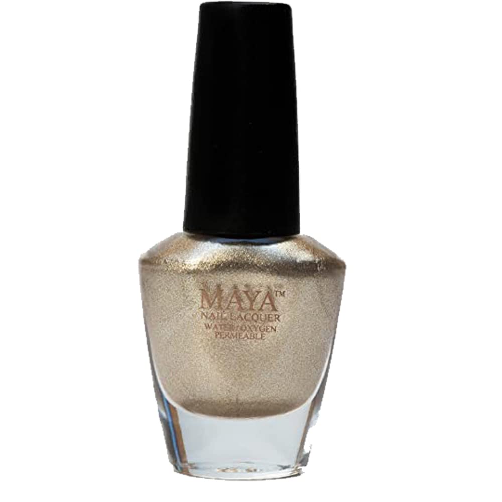 MAYA Nail Lacquer (Gold Digger). Breathable, Made in the USA, and 9-FREE