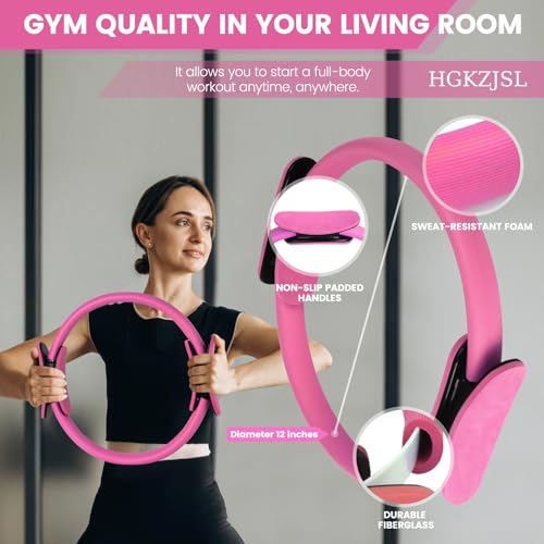 HGKZJSL Home Pilates Essentials Kit for Women,Pilates Equipment Set with 9 Inch Yoga Ball,Figure 8 Resistance Band,Pilates...