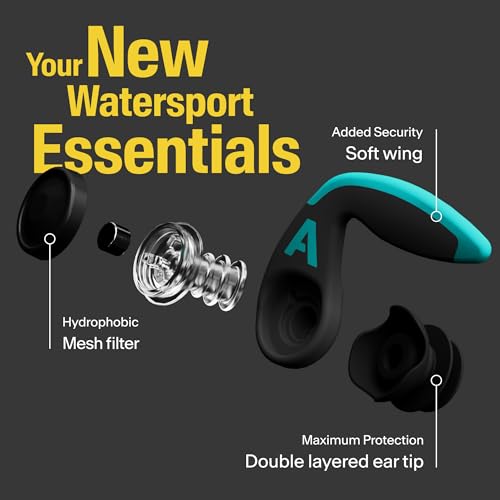 Alpine WaterSafe Pro - Ear Plugs for Swimming and Surfing – for Adults - Waterproof - Comfortable - Secure Fit - for Water...