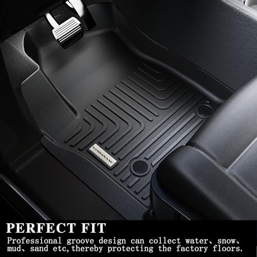 SANBAN-AXE Floor Mats for 2021-2024 2025 Chevrolet Suburban 7 Seats (2nd Row Bucket Seats)（not fit 8 Seats）/ GMC Yukon XL(...