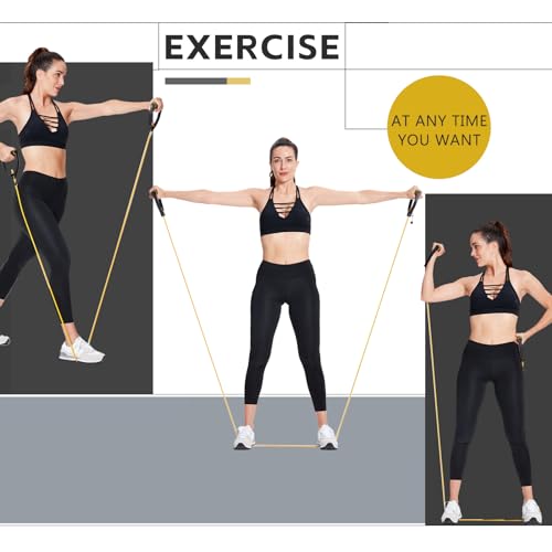 3 PCS Resistance Exercise Band with Handles, Exercise Bands with Handles, Workout Bands Resistance for Men or Women, Arm B...
