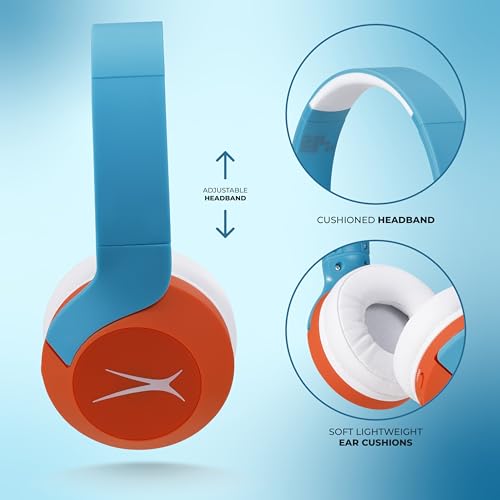Altec Lansing Kid Safe Noise Cancelling Wireless Headphones 15H Battery, 85dB Volume Limit, Foldable Design Powerful Soun...