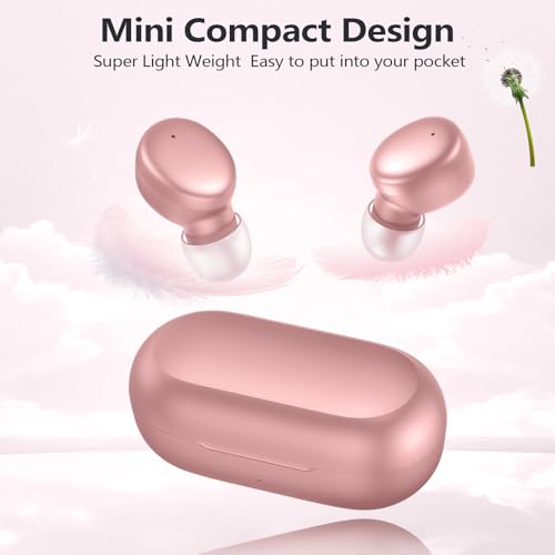 MOZOTER S8 Mini Wireless Earbuds Bluetooth 5.3 in Ear Light-Weight Headphones,60Hrs Playtime Ear Buds with Charging Case,B...