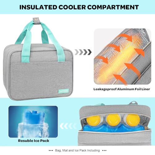 Wearable Breast Pump Bag with Cooler Compartment Compatible with Momcozy M5/S12 Pro, Elvie & Medela Pump in Style, Carryin...